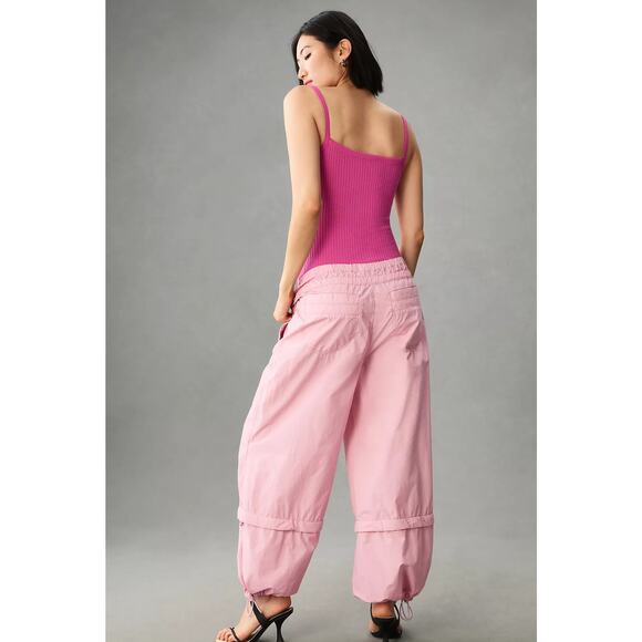 NWT Pilcro Cargo Pink Balloon Pants - Large - Picture 2 of 5